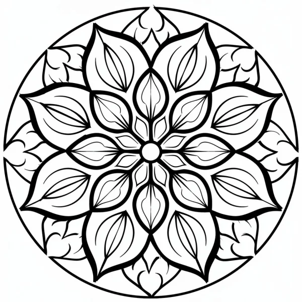 Floral mandala, mandala art style — free printable coloring page
