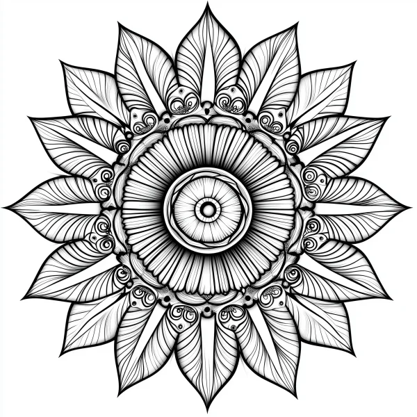 Mandala pattern, abstract style — free printable coloring page
