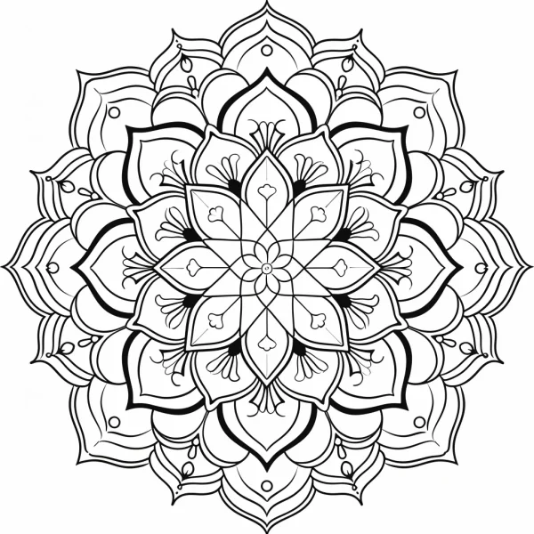 Intricate mandala pattern, abstract mandala style — free printable coloring page