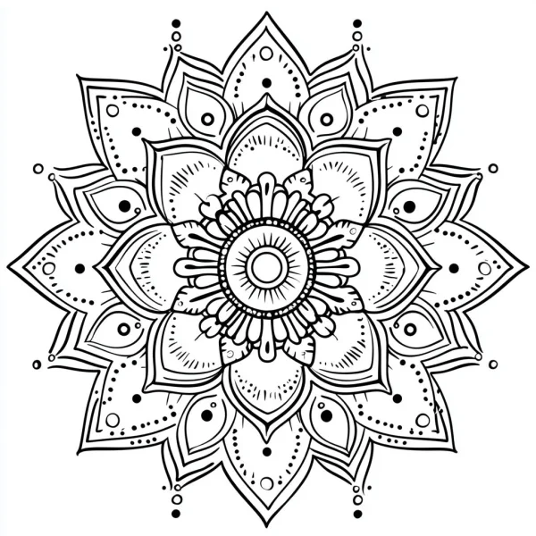 Intricate mandala pattern, abstract style — free printable coloring page
