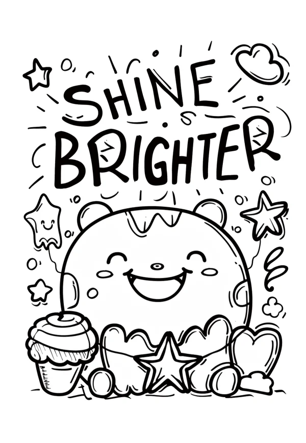 Cute smiling cartoon character, cartoon style — free printable coloring page