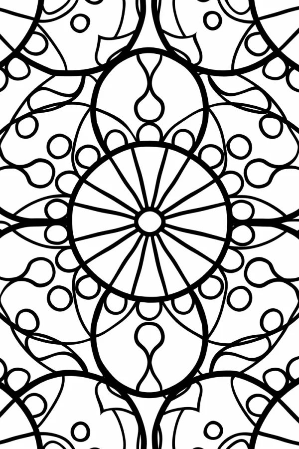 Mandala geometric pattern, abstract art style — free printable coloring page