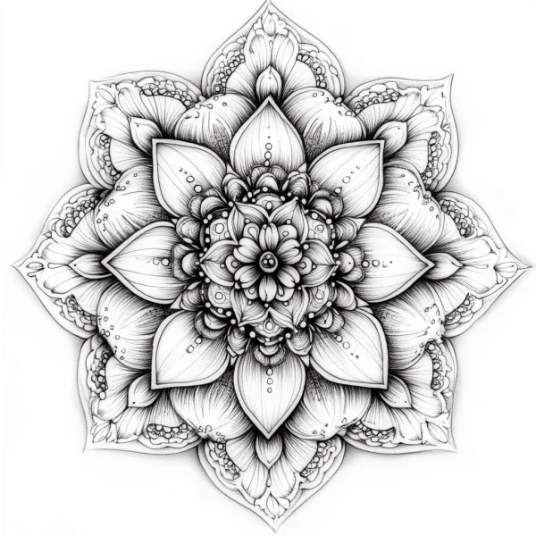 Coloring book page, mandala floral pattern — free printable coloring page
