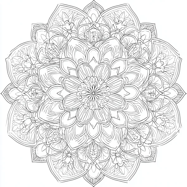 Mandala decorative pattern, abstract style — free printable coloring page