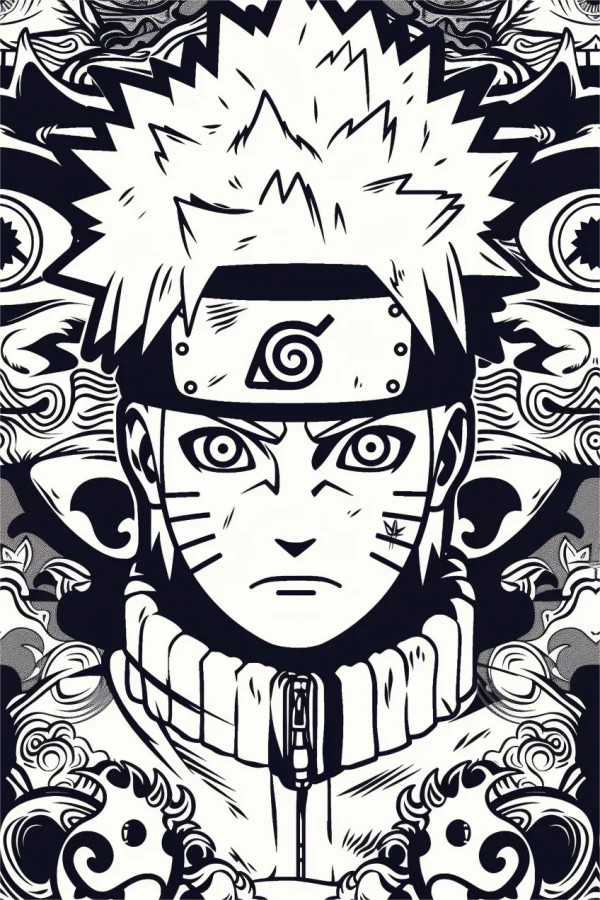 Naruto uzumaki in sage mode, anime style — free printable ninja coloring book page