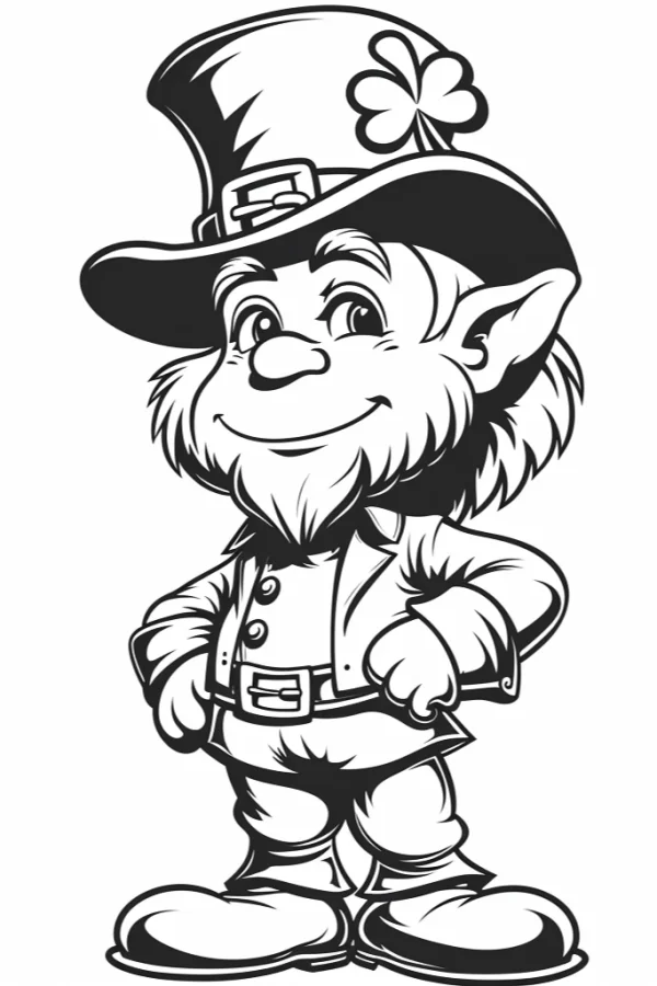 Cartoon leprechaun, st. patrick's day theme — free printable st. patrick's day coloring book page