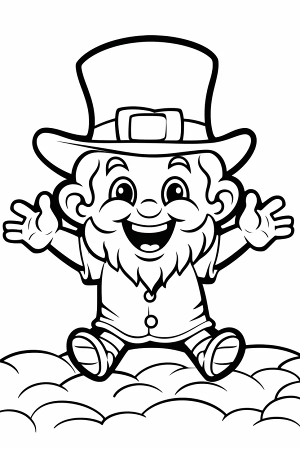 Cartoon leprechaun, st. patrick's day theme — free printable st. patrick's day coloring book page