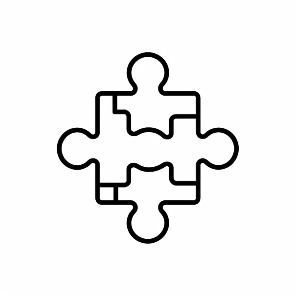Puzzle piece, minimalist style — free printable puzzles coloring book page