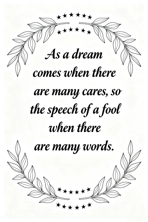 Inspirational quote framed with laurel leaves and stars, decorative art style — free printable text decoration coloring book page
