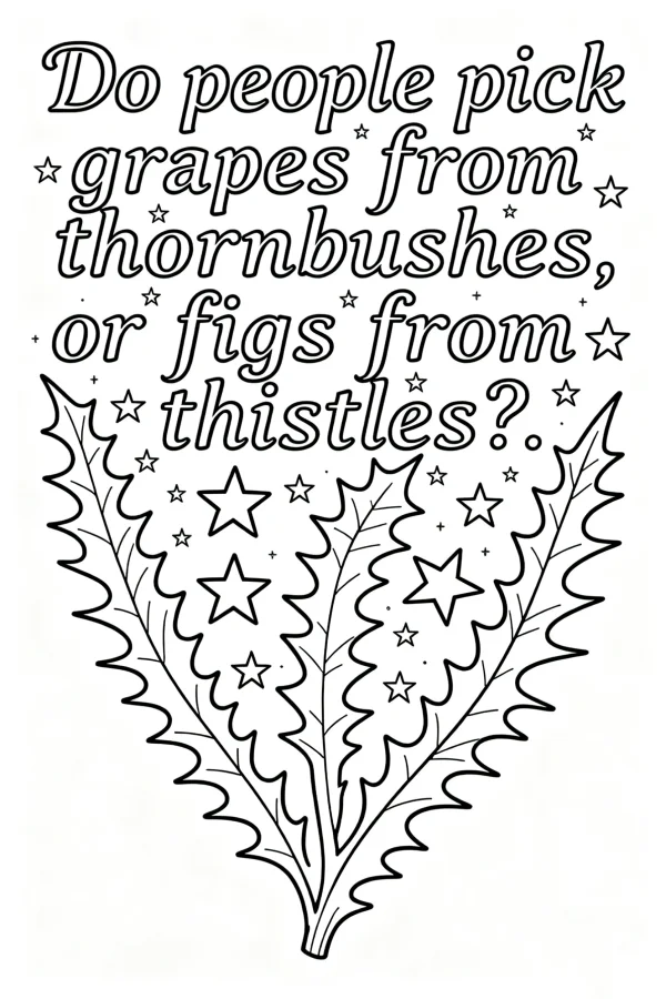 Thistle plant with star decorations and philosophical english quote, hand-drawn  fine smooth outlines — free printable philosophy coloring book page