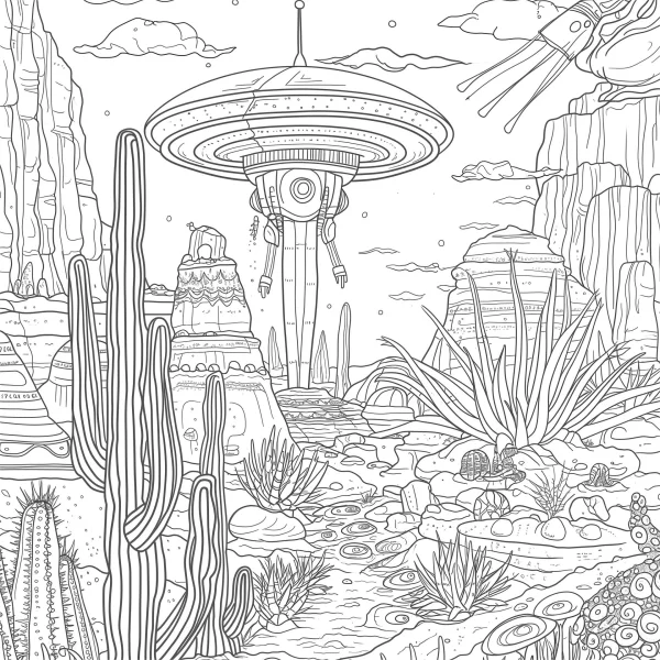 Coloring Page 616142 — free printable alien coloring book page