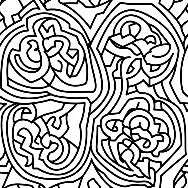 Intricate celtic knot patterns, cultural traditional style — free printable celtic coloring book page
