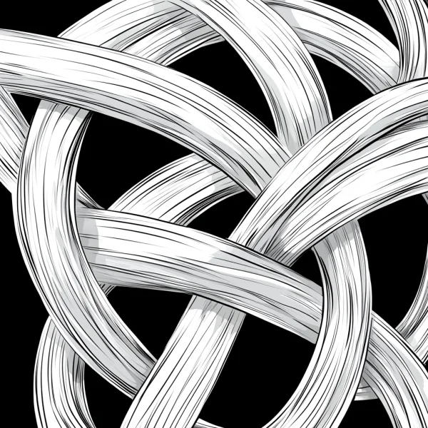 Celtic woven knot, intricate interlaced ribbon patterns — free printable celtic coloring book page