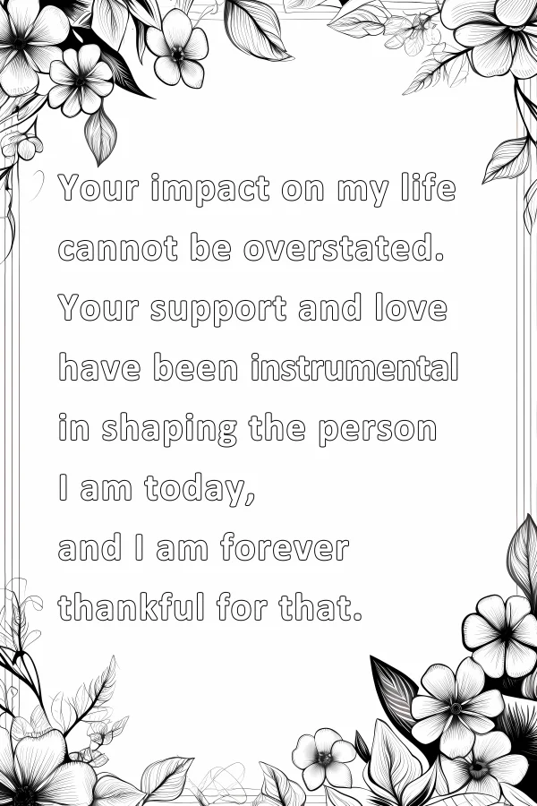 Floral border with gratitude text, minimalist style — free printable gratitude coloring book page