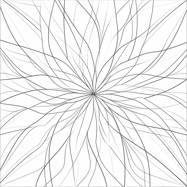Mandala-style abstract radial lines, abstract art style — free printable order coloring book page