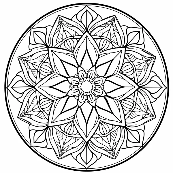 Intricate mandala pattern, abstract mandala style — free printable abstract art coloring book page