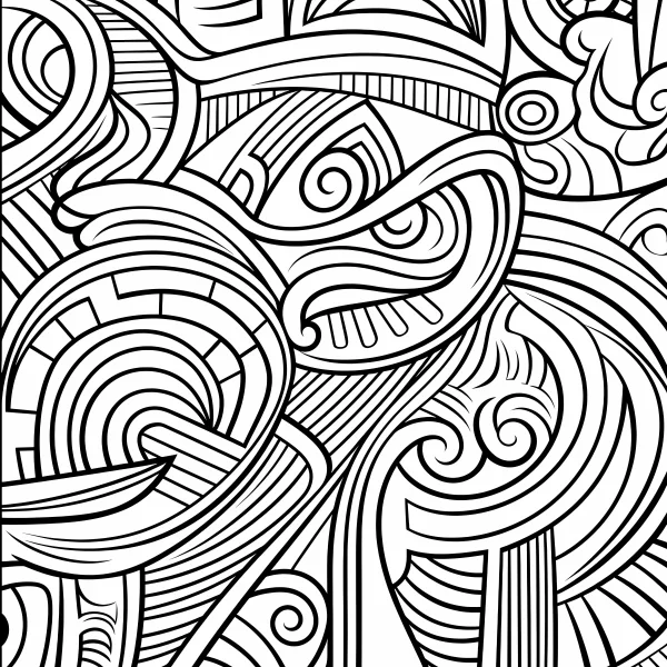 Indigenous tribal totem face, tribal art style — free printable indigenous coloring book page