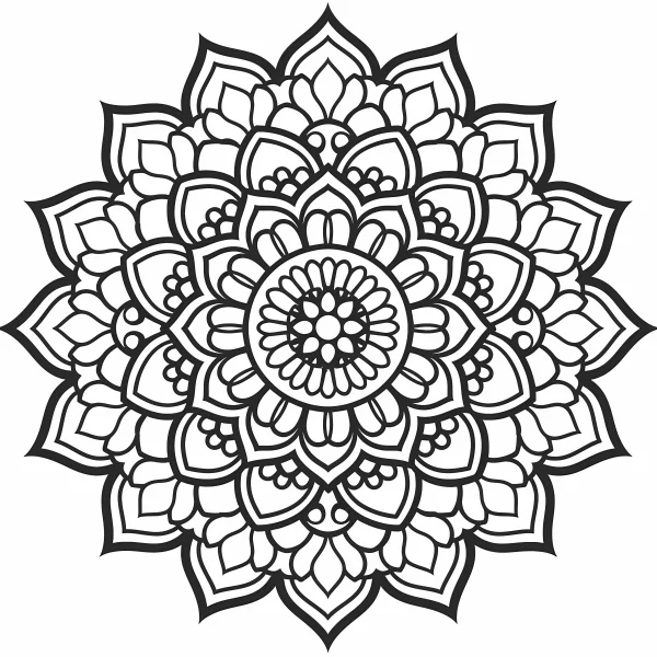 Intricate mandala pattern, abstract mandala style — free printable balance coloring book page