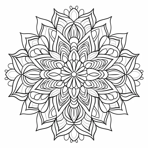 Mandala pattern, abstract art style — free printable mandala coloring book page