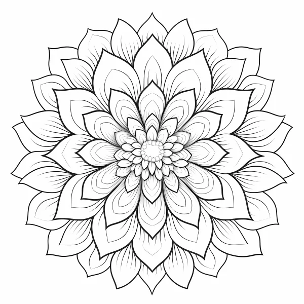 Mandala flower, mandala style — free printable abstract art coloring book page