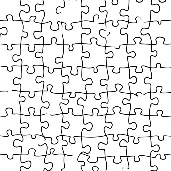 Jigsaw puzzle line art, line art style — free printable handmade coloring book page