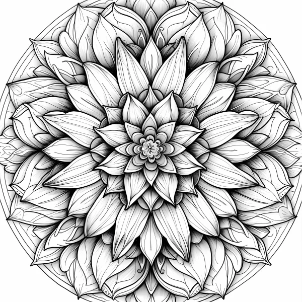 Mandala-style floral pattern, abstract art — free printable mandala coloring book page