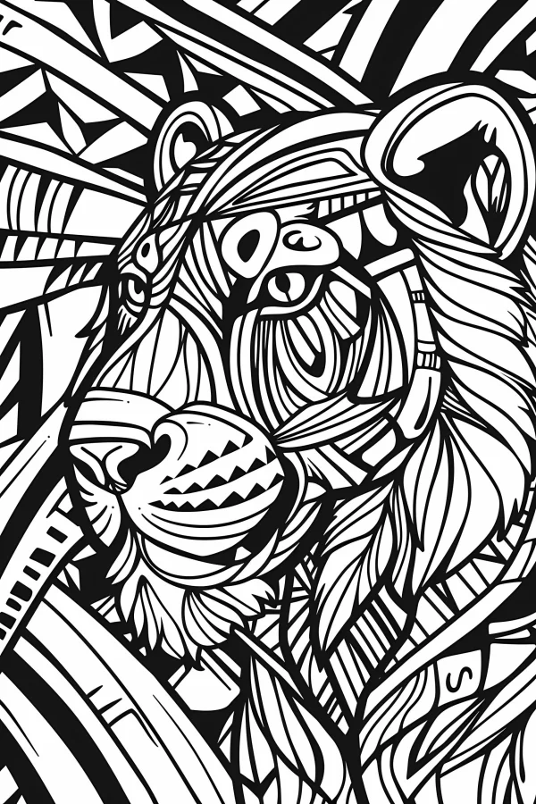 Abstract Animals Coloring Pages Coloring Book — Free Printable Pages ...