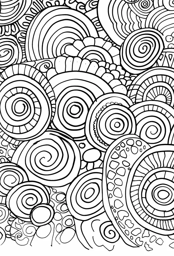 Abstract zentangle geometric patterns, mandala style — free printable abstract theme coloring book page