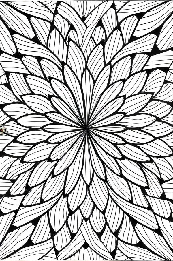 Mandala-style flower, abstract symmetric pattern — free printable mandala coloring book page