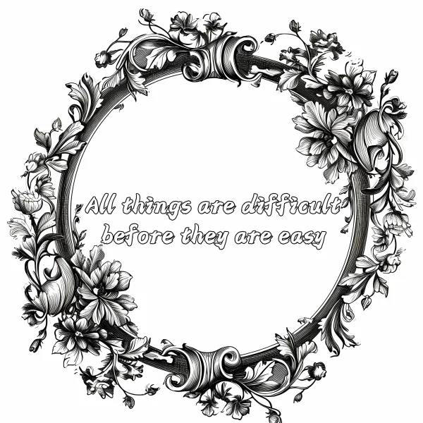 Floral decorative circular frame, art deco style — free printable decorative art coloring book page