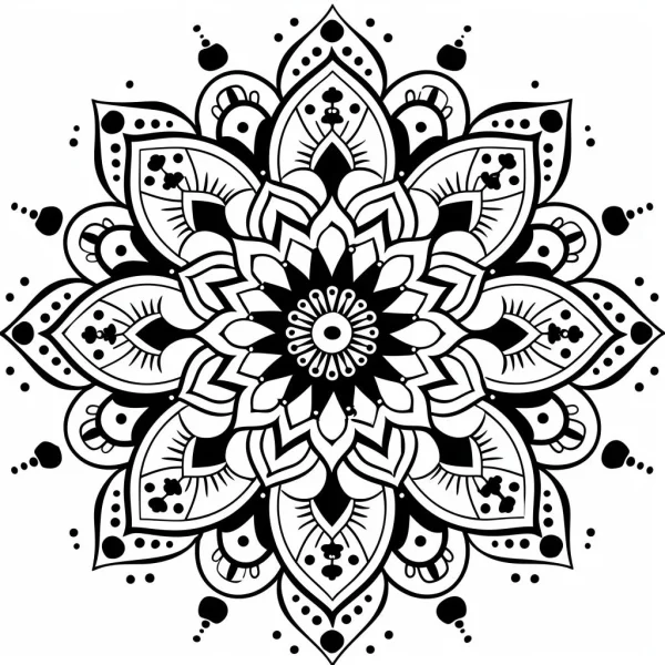Mandala pattern, decorative art style — free printable abstract theme coloring book page