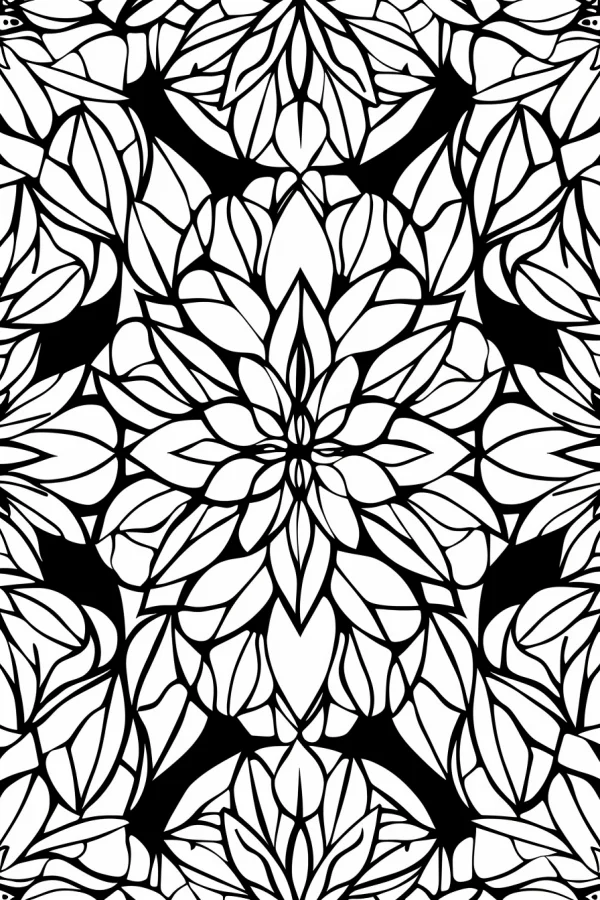 Mandala floral pattern, abstract style — free printable abstract coloring book page