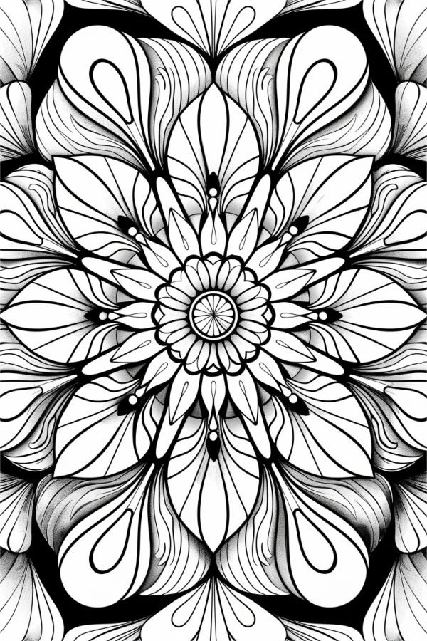 Coloring book page, mandala abstract pattern — free printable abstract coloring book page