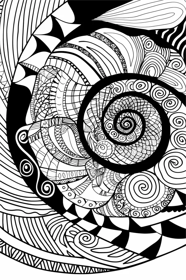Mandala zentangle abstract line pattern, zentangle style — free printable abstract coloring book page
